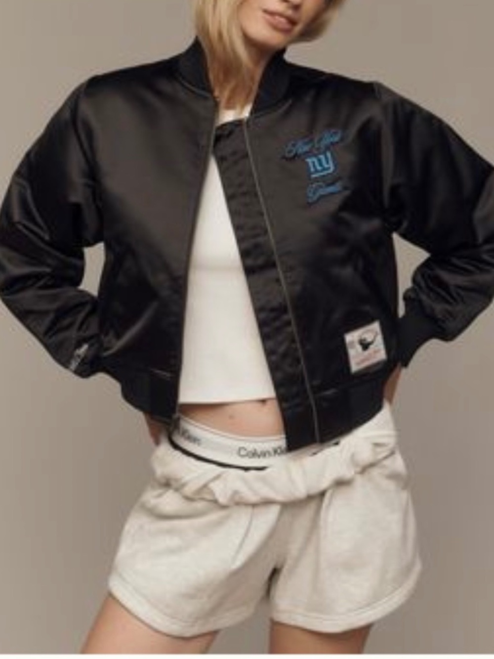 Mitchell & Ness NFL Crop Bomber Jacket, Size XS